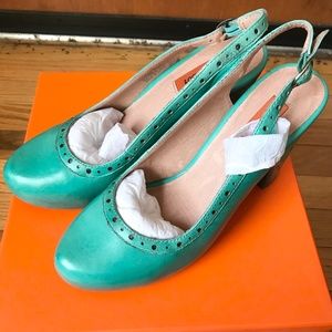 Miz Mooz “Florentine” Teal High Heels